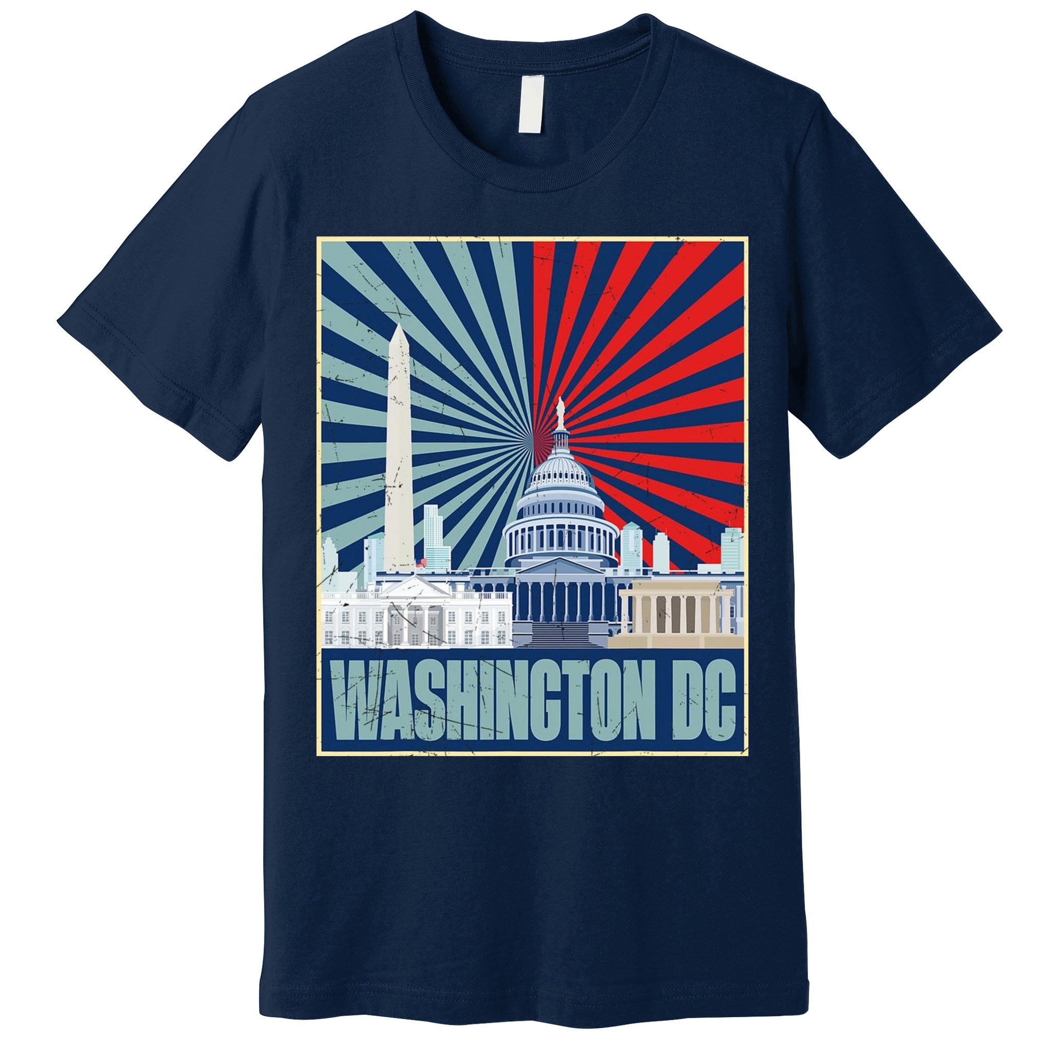 Retro Capitol Hill Washington DC American Flag Premium T-Shirt