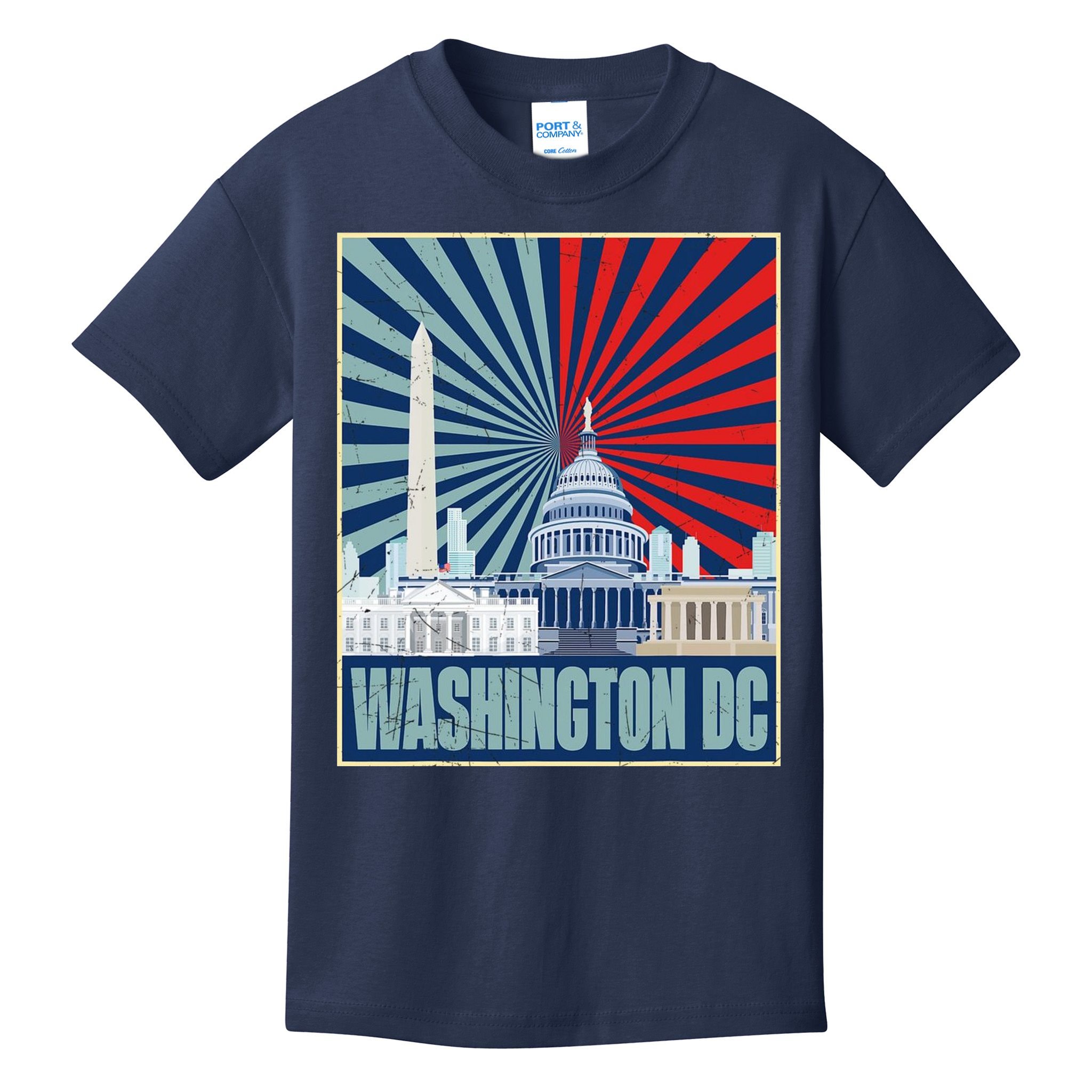 Retro Capitol Hill Washington DC American Flag Kids T-Shirt