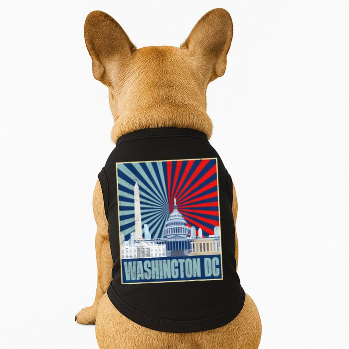 Retro Capitol Hill Washington DC American Flag 4th Of July Doggie Tank