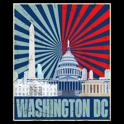 Retro Capitol Hill Washington DC American Flag 4th Of July T-Shirt