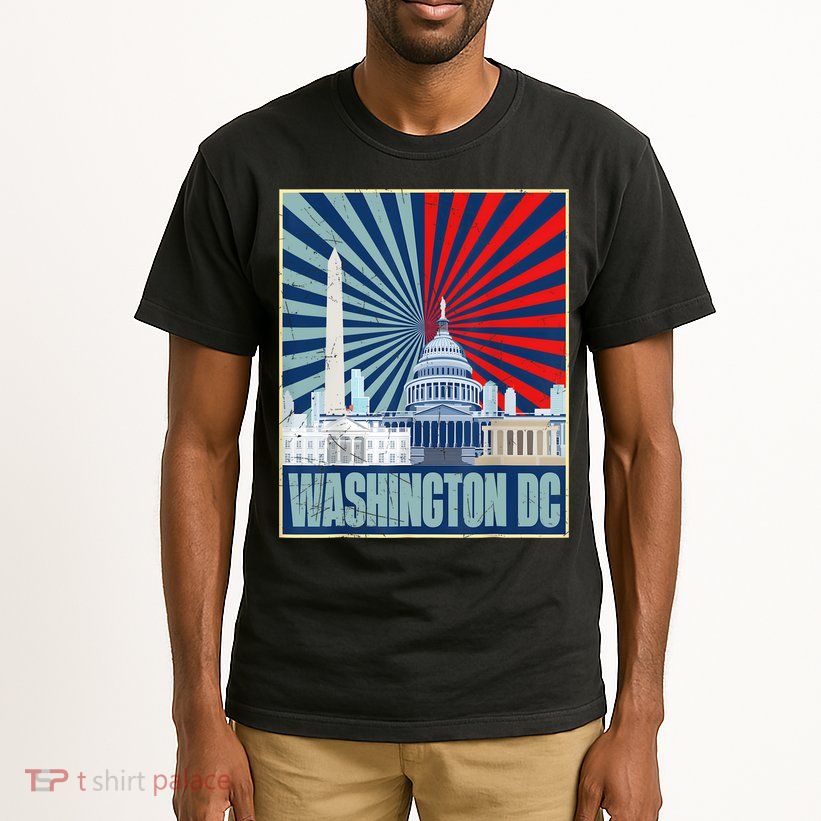 Retro Capitol Hill Washington DC American Flag 4th Of July Tall T-Shirt