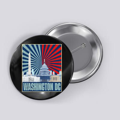 Retro Capitol Hill Washington DC American Flag 4th Of July Button