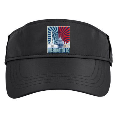 Retro Capitol Hill Washington DC American Flag 4th Of July Adult Drive Performance Visor