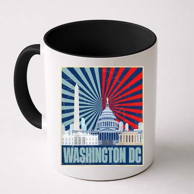Retro Capitol Hill Washington DC American Flag 4th Of July Mug