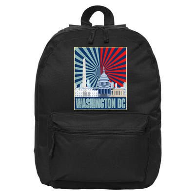 Retro Capitol Hill Washington DC American Flag 4th Of July 16 in Basic Backpack