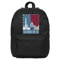 Retro Capitol Hill Washington DC American Flag 4th Of July 16 in Basic Backpack