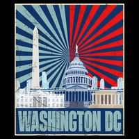 Retro Capitol Hill Washington DC American Flag 4th Of July 16 in Basic Backpack