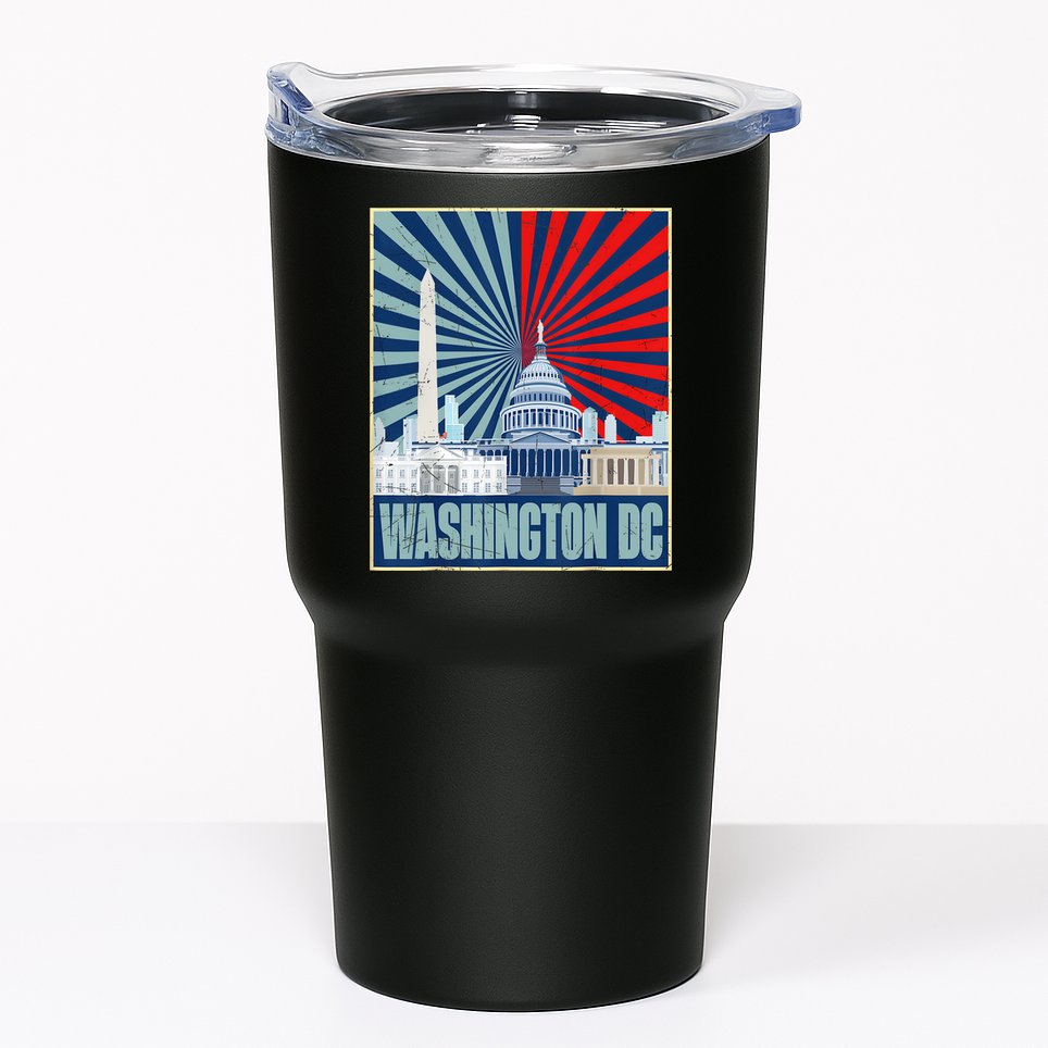 Retro Capitol Hill Washington DC American Flag 4th Of July Tumbler