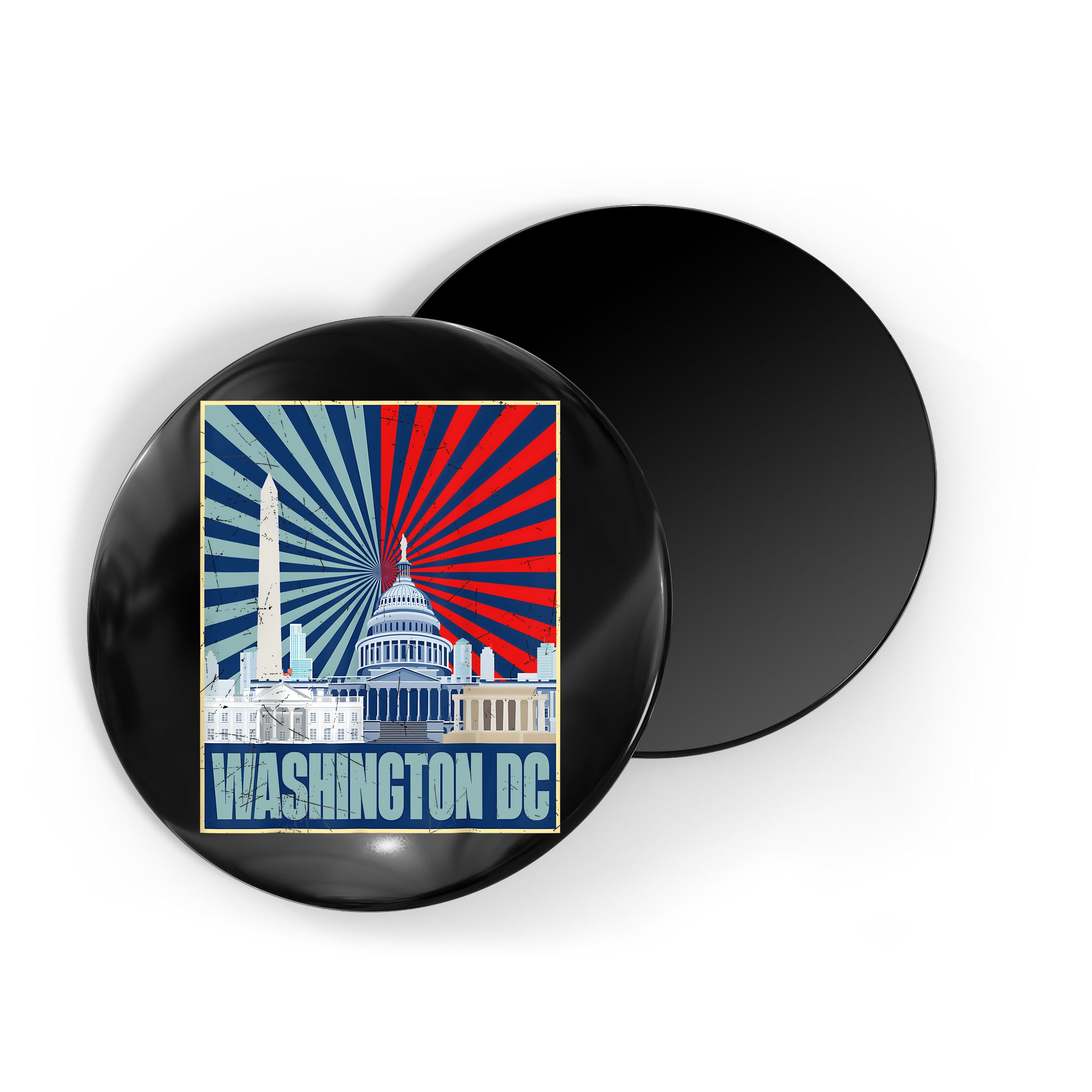 Retro Capitol Hill Washington DC American Flag 4th Of July Magnet