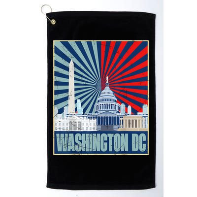 Retro Capitol Hill Washington DC American Flag 4th Of July Golf Towel