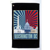 Retro Capitol Hill Washington DC American Flag 4th Of July Golf Towel