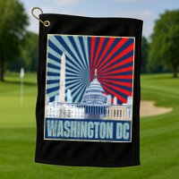 Retro Capitol Hill Washington DC American Flag 4th Of July Golf Towel