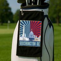 Retro Capitol Hill Washington DC American Flag 4th Of July Golf Towel