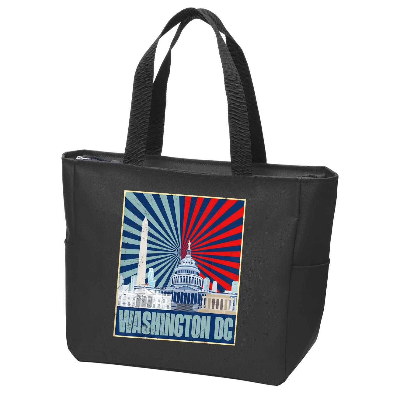 Retro Capitol Hill Washington DC American Flag 4th Of July Zip Tote Bag