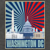 Retro Capitol Hill Washington DC American Flag 4th Of July Vector Backpack