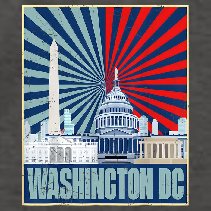 Retro Capitol Hill Washington DC American Flag 4th Of July Vector Backpack