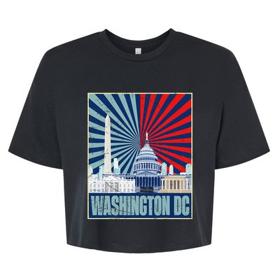 Retro Capitol Hill Washington DC American Flag 4th Of July Bella+Canvas Jersey Crop Tee