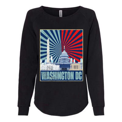 Retro Capitol Hill Washington DC American Flag 4th Of July Womens California Wash Sweatshirt