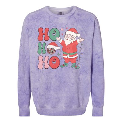 Retro Christmas Ho Ho Ho Design Colorblast Crewneck Sweatshirt