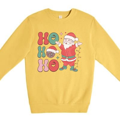 Retro Christmas Ho Ho Ho Design Premium Crewneck Sweatshirt