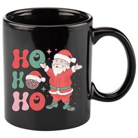 Retro Christmas Ho Ho Ho Design 11oz C Handle Ceramic Mug