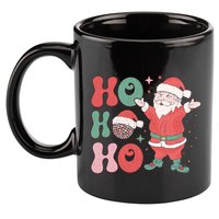 Retro Christmas Ho Ho Ho Design 11oz C Handle Ceramic Mug