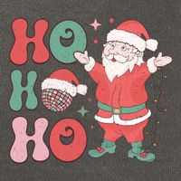 Retro Christmas Ho Ho Ho Design Cotton Canvas Backpack