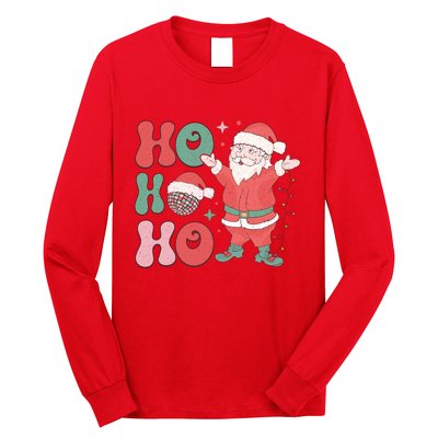 Retro Christmas Ho Ho Ho Design Long Sleeve Shirt