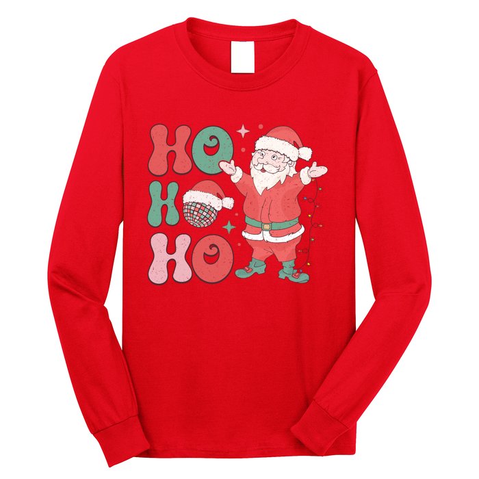 Retro Christmas Ho Ho Ho Design Long Sleeve Shirt