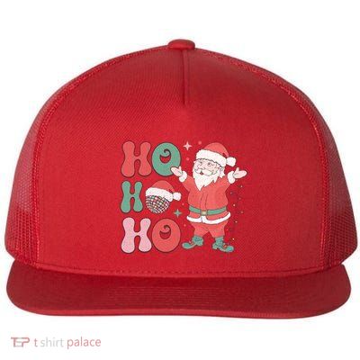 Retro Christmas Ho Ho Ho Design Flat Bill Trucker Hat
