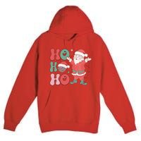 Retro Christmas Ho Ho Ho Design Premium Pullover Hoodie