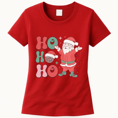Retro Christmas Ho Ho Ho Design Womens T-Shirt