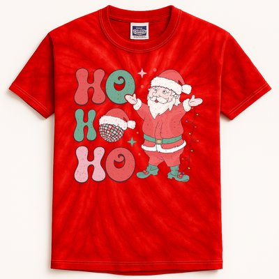 Retro Christmas Ho Ho Ho Design Kids Tie-Dye T-Shirt