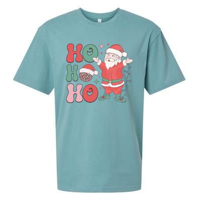 Retro Christmas Ho Ho Ho Design Sueded Cloud Jersey T-Shirt