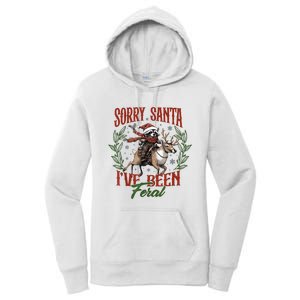 Raccoon Christmas Holiday Sorry Santa Ive Been Feral Women's Pullover Hoodie