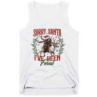 Raccoon Christmas Holiday Sorry Santa Ive Been Feral Tank Top