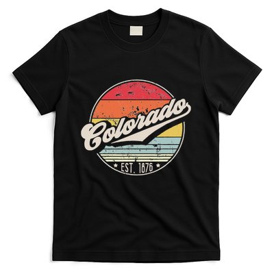 Retro Colorado Home State Co Cool 70s Style Sunset T-Shirt