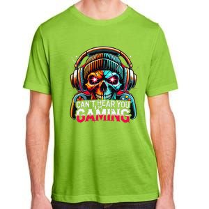 Retro CanT Hear You Gaming Skull Headset Game Lovers Design Adult ChromaSoft Performance T-Shirt