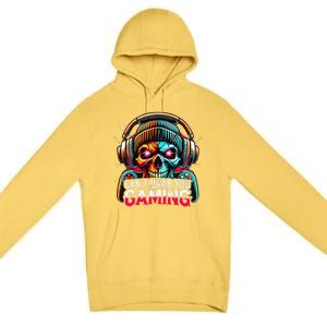 Retro CanT Hear You Gaming Skull Headset Game Lovers Design Premium Pullover Hoodie