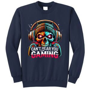 Retro CanT Hear You Gaming Skull Headset Game Lovers Design Sweatshirt