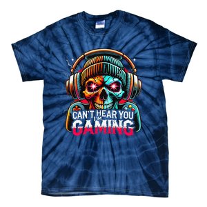 Retro CanT Hear You Gaming Skull Headset Game Lovers Design Tie-Dye T-Shirt