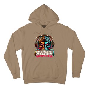 Retro CanT Hear You Gaming Skull Headset Game Lovers Design Hoodie