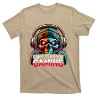 Retro CanT Hear You Gaming Skull Headset Game Lovers Design T-Shirt