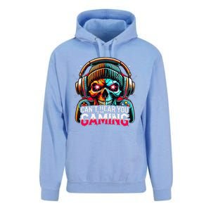 Retro CanT Hear You Gaming Skull Headset Game Lovers Design Unisex Surf Hoodie