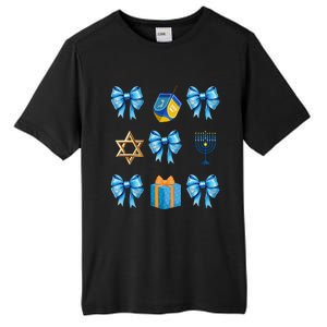 Retro Coquette Hanukkah Dreidel Menorah Chanukah Jewish Tall Fusion ChromaSoft Performance T-Shirt