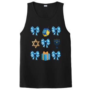 Retro Coquette Hanukkah Dreidel Menorah Chanukah Jewish PosiCharge Competitor Tank