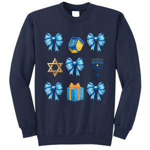 Retro Coquette Hanukkah Dreidel Menorah Chanukah Jewish Sweatshirt