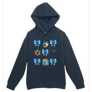 Retro Coquette Hanukkah Dreidel Menorah Chanukah Jewish Urban Pullover Hoodie