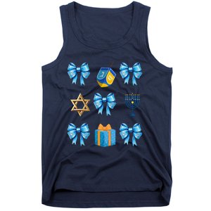 Retro Coquette Hanukkah Dreidel Menorah Chanukah Jewish Tank Top