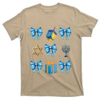 Retro Coquette Hanukkah Dreidel Menorah Chanukah Jewish T-Shirt